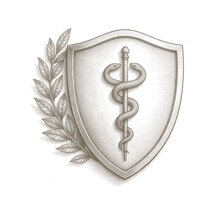 Gravura de escudo com ramo de louro